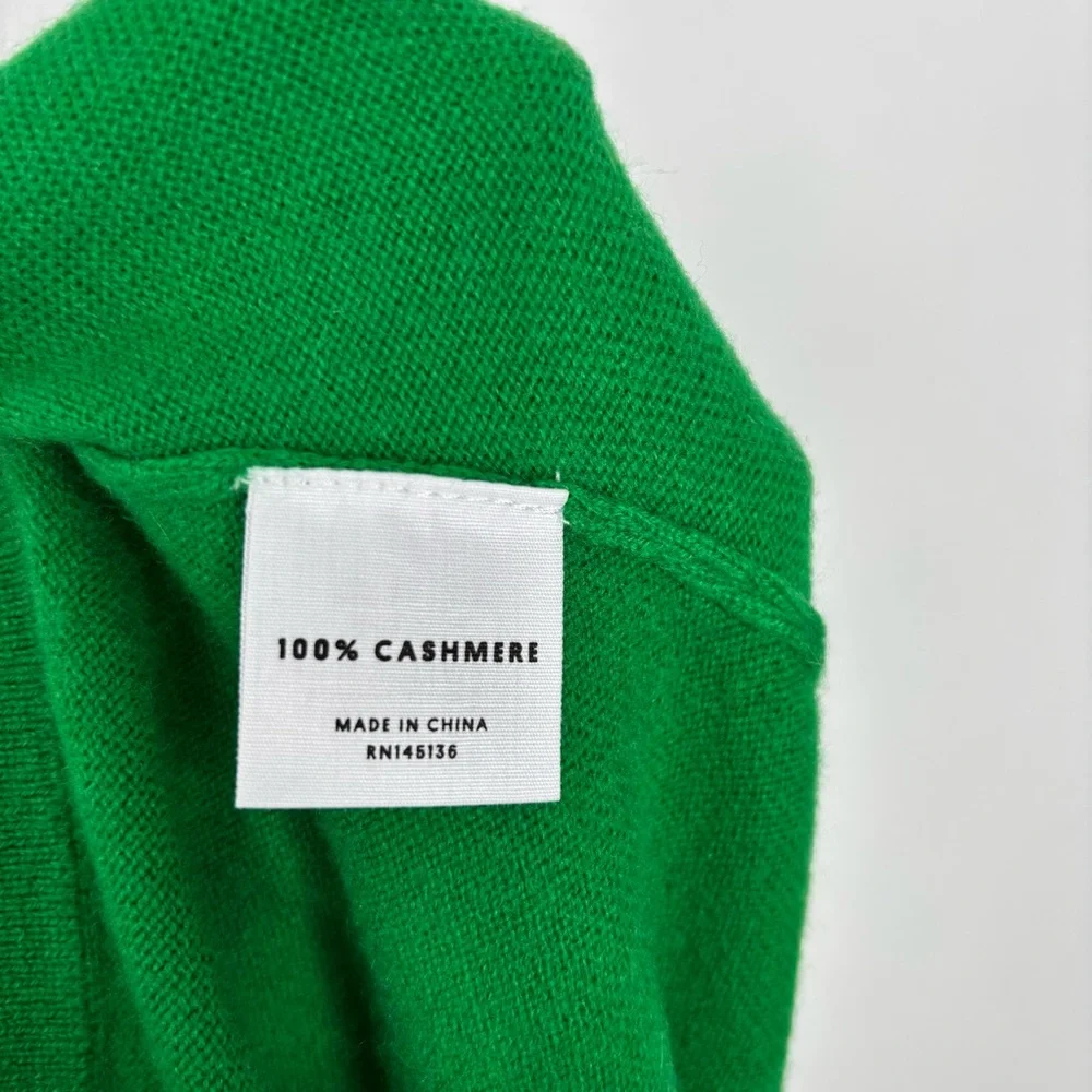 Lingua Franca Jacquard-Knit 100% Cashmere Midi Skirt – Green, Size Small New